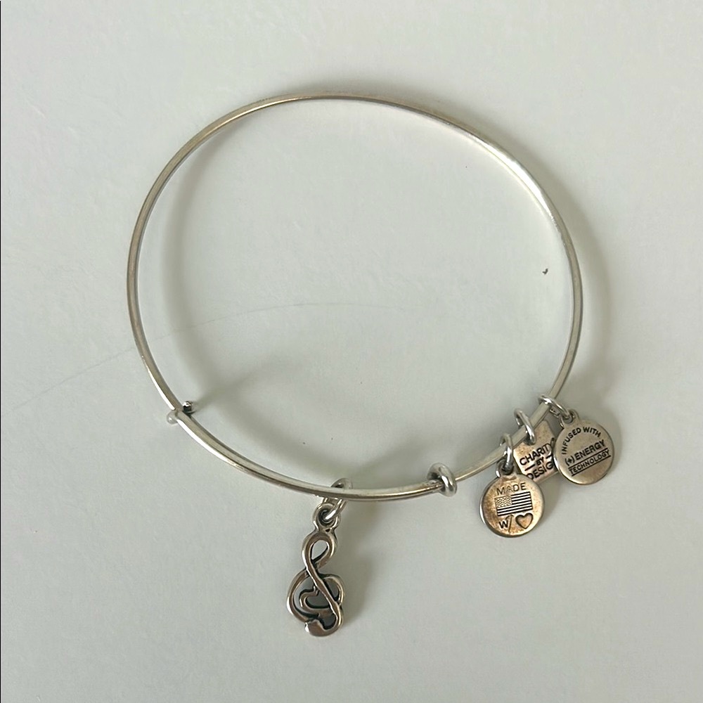 Alex and Ani Silver Charm Bracelet- Music Note